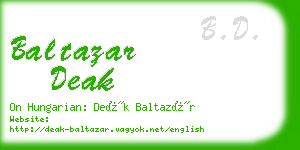 baltazar deak business card